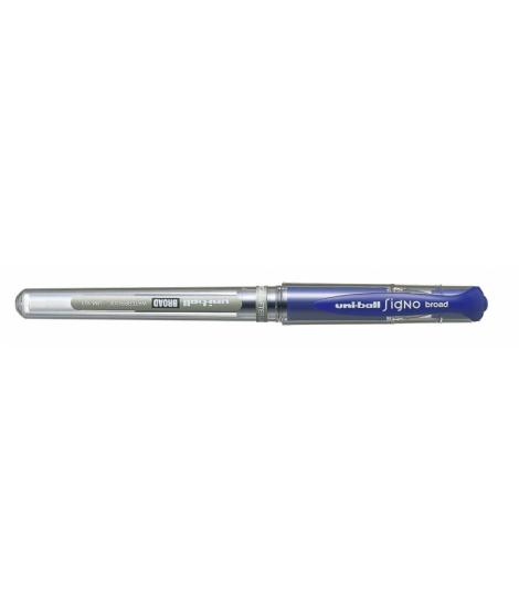 Uni-ball Signo Broad UM-153 Roller de Tinta Gel - Punta de Bola 1mm - Trazo Estilografico - Sujecion de Caucho - Color Azul