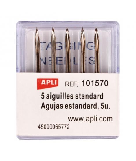 Apli Pack de 5 Agujas de Recambio para Etiquetadoras Textiles - Compatibles con Pistola Textil Modelo 101545 - Compatibles con N