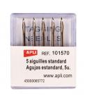 Apli Pack de 5 Agujas de Recambio para Etiquetadoras Textiles - Compatibles con Pistola Textil Modelo 101545 - Compatibles con N