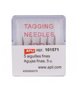 Apli Pack de 5 Agujas de Recambio para Etiquetadoras Textiles Finas - Compatibles con Pistola Textil Modelo 101546 y Navetes Mod
