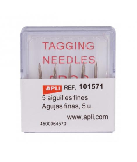 Apli Pack de 5 Agujas de Recambio para Etiquetadoras Textiles Finas - Compatibles con Pistola Textil Modelo 101546 y Navetes Mod