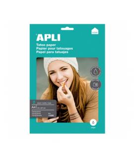 Apli Pack de 2 Hojas de Papel para Crear Tatuajes - Imprimible en Inkjet - Versatil para Piel y Objetos - Facil de Borrar - Derm