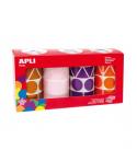 Apli Pack con 4 Rollos de Gomets Geometricos XL - 1357 Gomets por Rollo - Adhesivo Permanente - 5.428 Gomets en Total - Ideales 
