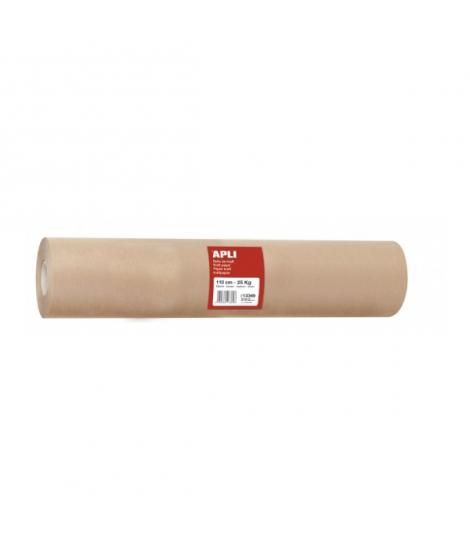 Apli Bobina de Papel Kraft - Ideal para Dispensadores - Perfecto para Envolver Productos - Uso en Fabricas y Almacenes - Color M