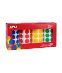 Apli Pack de 4 Rollos de Gomets Redondos Ø 20mm - 1770 Gomets por Rollo - Adhesivo Permanente - 7080 Gomets en Total - Ideales p