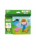 Apli Bloc de Dibujos de la Granja con Ceras - Ilustrado por Isabelle Nicolle - 45 Paginas - 5 Ceras de Colores - Ideal para Viaj