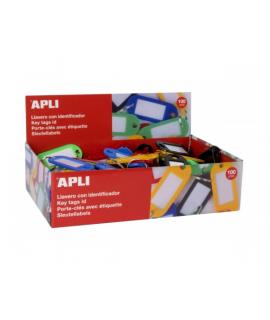 Apli Pack de 100 Llaveros con Etiqueta - Facil Apertura - Ideal para Oficinas, Almacenes y Hogar - Color Amarillo