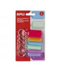Apli Pack de 6 Llaveros Premium con Etiqueta - Facil Apertura - Ideal para Oficinas, Almacenes y Hogar - Color Azul