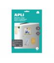 Apli Pack de 3 Hojas de Papel Magnetico A4 - 650gr - Apto para Impresoras Inkjet - Facil de Usar - Ideal para Imagenes Personali