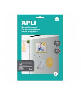 Apli Pack de 3 Hojas de Papel Magnetico A4 - 650gr - Apto para Impresoras Inkjet - Facil de Usar - Ideal para Imagenes Personali