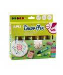 Apli Pack de 6 Rotuladores de Gel 3D Fluor - Ideal para Decorar Plastico, Madera, Papel, Cristal, Ceramica y Textil - Personaliz