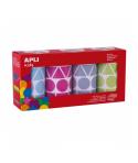 Apli Pack con 4 Rollos de Gomets Geometricos XL - 1357 Gomets por Rollo - Adhesivo Permanente - 5.428 Gomets en Total - Ideales 