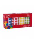 Apli Pack de 4 Rollos de Gomets Hexagonales 20mm - 1770 Gomets por Rollo - Adhesivo Permanente - 7080 Gomets en Total - Ideales 