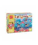 Apli Top Secret Puzzle de 60 Piezas 6x6cm - Tematica Playa - Usa las Gafas para Descubrir Zonas Secretas - Poster para Facilitar
