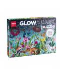 Apli Glow in the Dark Puzzle Fluorescente de 204 Piezas 5x5cm - Tematica de Flores con Fauna y Flora - Efecto Fluorescente que R