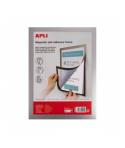 Apli Pack de 6 Marcos Magneticos Autoadhesivos para Hojas A4 - Facil de Colgar - Iman Resistente - Color Negro