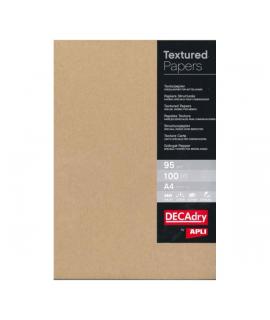 Apli Pack de 100 Hojas de Papel Verjurado Kraft - Alta Calidad - 95gr - Apto para Impresoras y Escritura Manual - Color Kraft