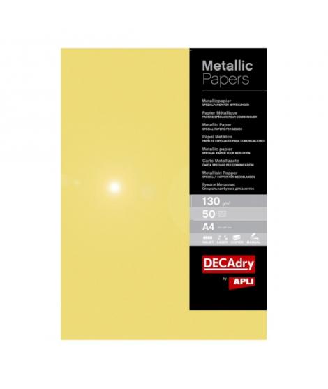 Apli Pack de 50 Hojas de Papel Metalizado - Ideal para Impresiones Especiales - Compatible con Impresoras Inkjet, Laser y Fotoco