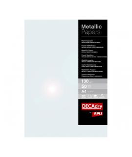 Apli Pack de 50 Hojas de Papel Metalizado - 130gr - Ideal para Invitaciones y Comunicaciones - Compatible con Impresoras Inkjet,