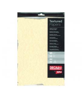 Apli Pack de 10 Hojas de Papel Pergamino Precortado Champan A4 - 95gr - Diseño en Ambos Lados - Compatible con Impresoras Inkjet