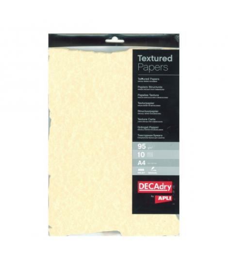 Apli Pack de 10 Hojas de Papel Pergamino Precortado Champan A4 - 95gr - Diseño en Ambos Lados - Compatible con Impresoras Inkjet