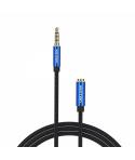 Vention Cable Extension Audio TRSS 3.5mm Macho a Hembra - 2m - Algodon Trenzado - Aluminio Azul