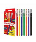 Pentel Mattehop Original Pack de 7 Boligrafos de Bola - Punta 1mm - Trazo 0.5mm - Tinta de Gel Opaca - Fabricado con 55% de Mate