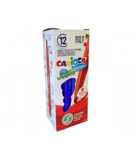 Carioca Jumbo Rotulador - Cuerpo Octogonal Maxi - Tinta Superlavable - Punta Maxi 6mm Bloqueada - Tapa Ventilada - Color Azul
