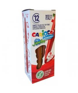 Carioca Jumbo Rotulador - Cuerpo Octogonal Maxi - Tinta Superlavable - Punta Maxi 6mm Bloqueada con Tapa Ventilada - Color Marró