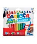Carioca Jumbo Pack de 12 Rotuladores - Cuerpo Octogonal Maxi - Tinta Superlavable - Punta Maxi 6mm Bloqueada - Tapa Ventilada - 