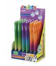 Pack Carioca Oops Easy Expositor de 30 Boligrafos Borrables - Tinta Termo Sensible - Cuerpo con Efecto Degradado - Punta de Ø 0.