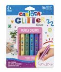 Carioca Glitter Glue Pearly Blister de 6 Tubitos de Cola de Color - Efecto Glitter - Aplicacion Directa - Secado en 30 Minutos -