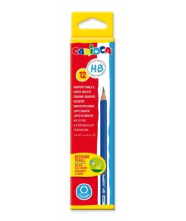 Carioca Pack de 12 Lapices de Grafito HB - Facil de Borrar y Sacar Punta - Cuerpo Triangular Agradable al Tacto - Mina Resistent