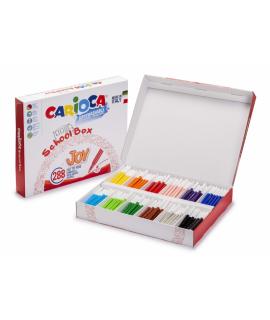 Carioca Joy School Box Pack de 288 Rotuladores - Tinta Superlavable - Punta Fina 2.8mm - Bloqueada y con Tapa Ventilada - Ideal 