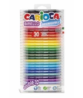 Carioca Birello Pack de 30 Rotuladores Edicion Especial - Doble Punta Fina y Media - Tinta Superlavable No Toxica - Lavable de l