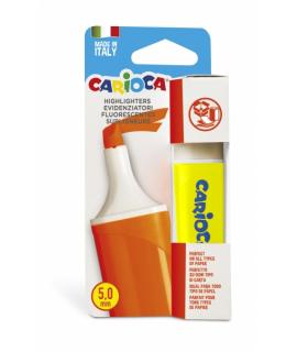 Carioca Memolight Subrayador - Color Brillante y Lavable - Tinta a Base de Agua - Punta Biselada - Color Amarillo