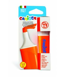 Carioca Memolight Subrayador - Punta Biselada de 5mm - Color Brillante y Lavable - Tinta a Base de Agua - Color Naranja