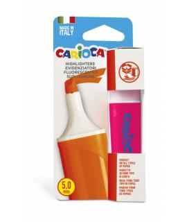 Carioca Memolight Subrayador - Punta Biselada de 5mm - Color Brillante y Lavable - Tinta a Base de Agua - Color Rosa