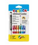 Carioca Pack de 8 Rotuladores para Pizarra Blanca Punta Fina - Secado Rapido - Se Borra Facilmente - Punta de Ø 2.8mm - Color Va