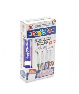 Carioca Maxi Rotulador para Pizarra Blanca - Tapa con Clip - Se Borra Facilmente - Se Seca Rapidamente - Punta de Ø 6mm - Color 