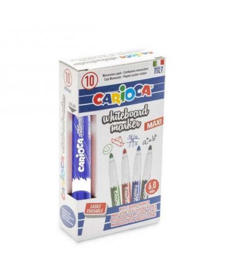 Carioca Maxi Rotulador para Pizarra Blanca - Tapa con Clip - Se Borra Facilmente - Se Seca Rapidamente - Punta de Ø 6mm - Color 