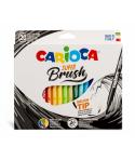 Carioca Super Brush Pack de 20 Rotuladores - Punta Pincel Suave y Flexible - Tinta Lavable - Colores Super Brillantes - Perfecto