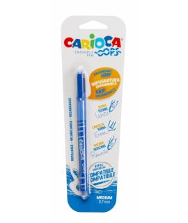 Carioca Oops Blister Boligrafo Borrable - Termo Sensible - Empuñadura Ergonomica Triangular - Punta de 0.7mm - Doble Goma - Reca