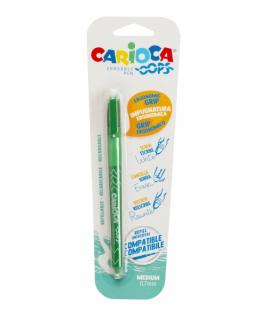 Carioca Oops Blister Boligrafo Borrable - Tinta Termo Sensible - Empuñadura Ergonomica Triangular - Punta de Ø 0.7mm - Doble Gom