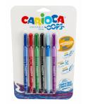 Carioca Oops Pack de 6 Boligrafos Borrables - Tinta Termo Sensible - Empuñadura Ergonomica Triangular - Punta de 0.7mm - Doble G