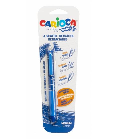 Carioca Oops Boligrafo Borrable - Termo Sensible - Empuñadura Ergonomica Triangular - Punta de Ø 0.7mm - Recambios Compatibles -