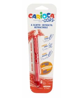 Carioca Oops Boligrafo Borrable - Tinta Termo Sensible - Empuñadura Ergonomica Triangular - Punta de Ø 0.7mm - Recambios Compati