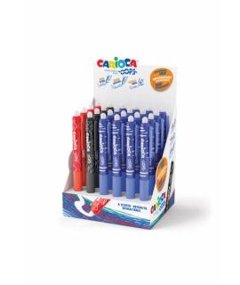 Carioca Oops Expositor de 24 Boligrafos Borrables Retractiles - Tinta Termo Sensible - Empuñadura Ergonomica Triangular - Punta 