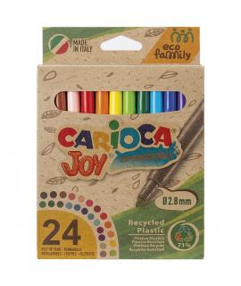 Carioca Joy Pack de 24 Rotuladores Punta Fina Eco Family - Tinta Superlavable - Punta Fina 2.8mm Bloqueada - Capuchon Ventilado 