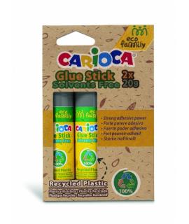 Carioca Eco Family Pack de 2 Pegamentos de Barra - Ideal para Casa, Colegio y Oficina - Pega Papel, Fotos y Tejidos - sin Disolv